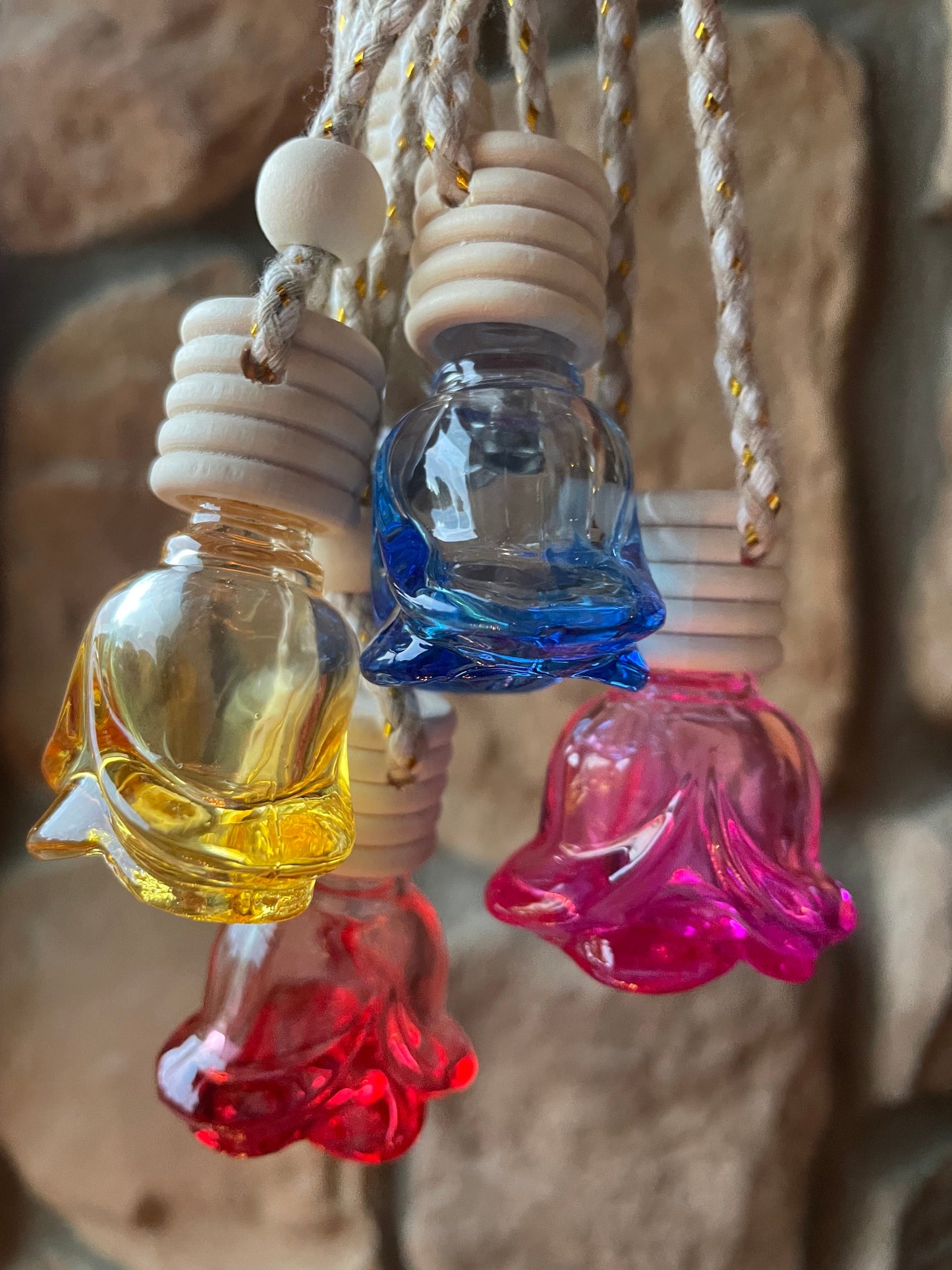 Wholesale Car diffuser Air Freshener - colored rose shaped