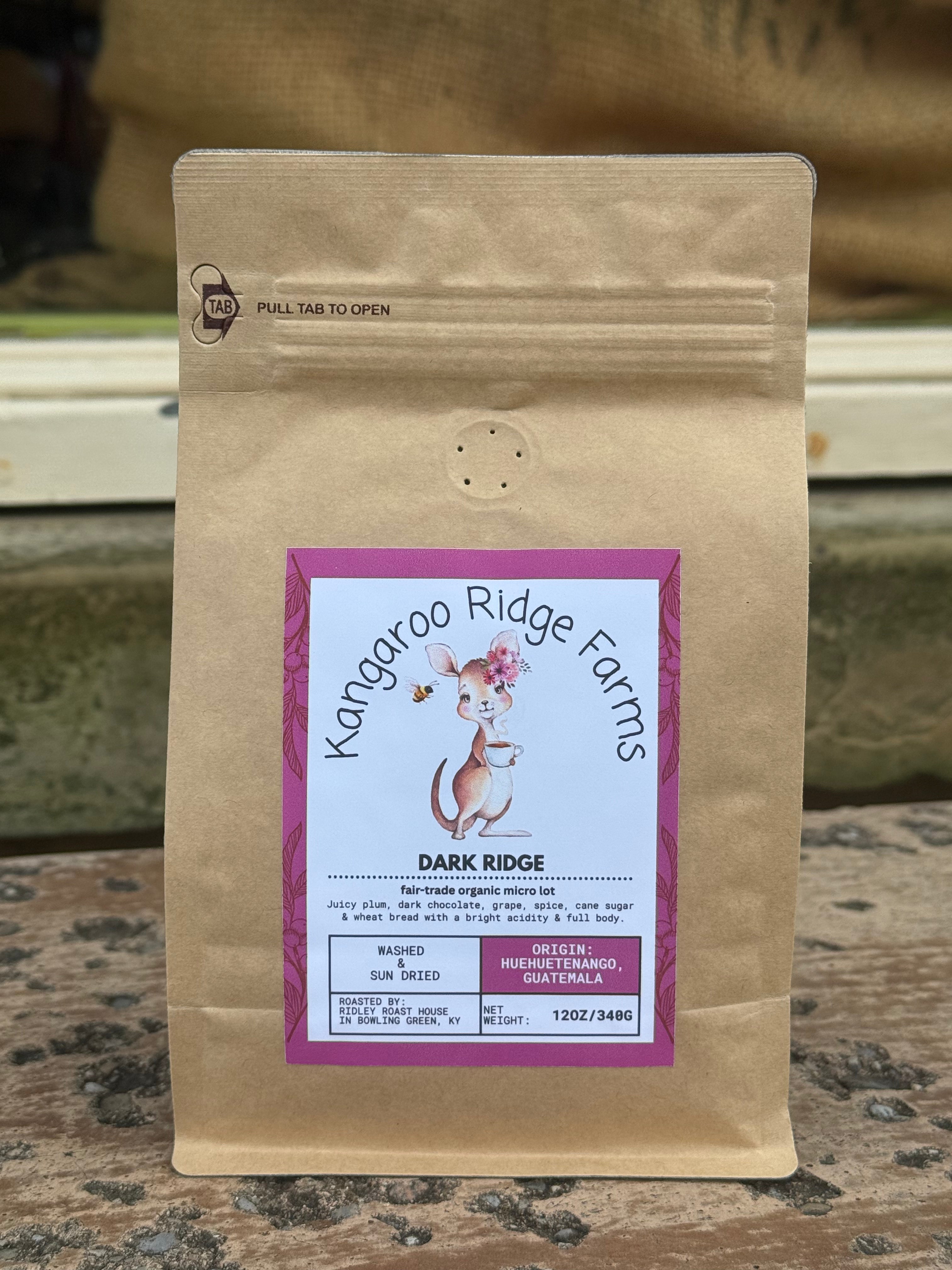 Dark Ridge Coffee Beans - 12 oz – Kangaroo Ridge Farms